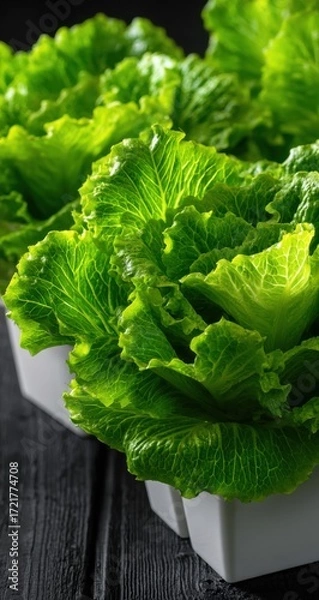 Obraz Close-up of fresh crisp lettuce heads