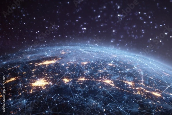 Obraz Global network of cities seen from space