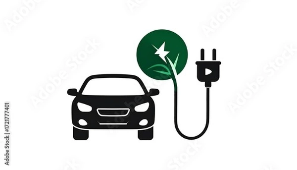 Obraz Electric car charging graphic