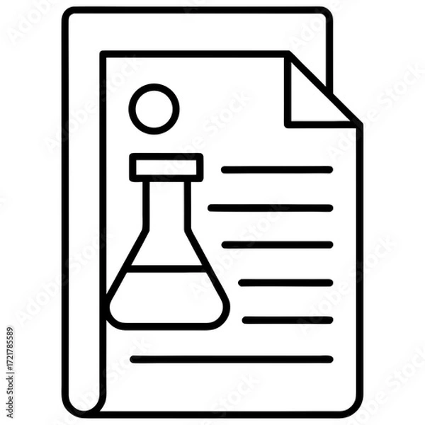 Obraz Scientific Document Line Art Icon Vector