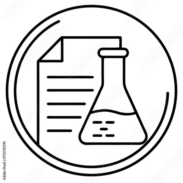 Obraz Scientific Document Line Art Icon Vector