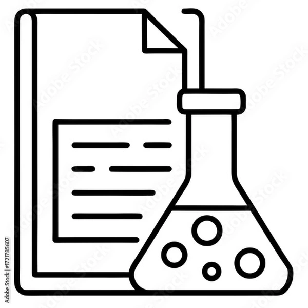Obraz Scientific Document Line Art Icon Vector