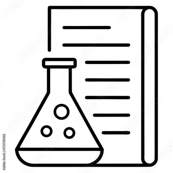 Obraz Scientific Document Line Art Icon Vector