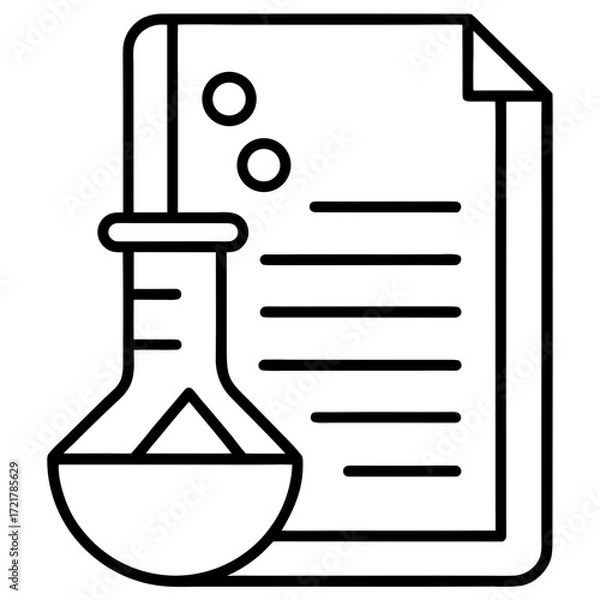 Obraz Scientific Document Line Art Icon Vector
