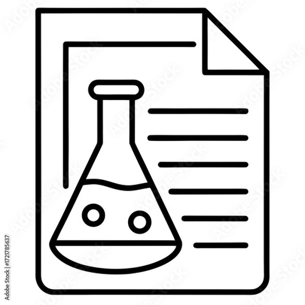 Obraz Scientific Document Line Art Icon Vector