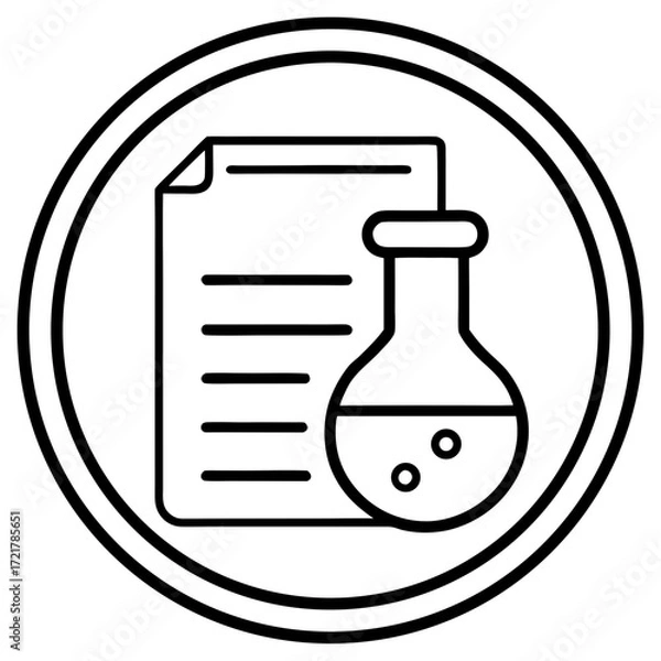 Fototapeta Scientific Document Line Art Icon Vector