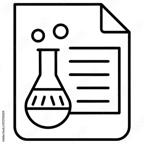 Obraz Scientific Document Line Art Icon Vector