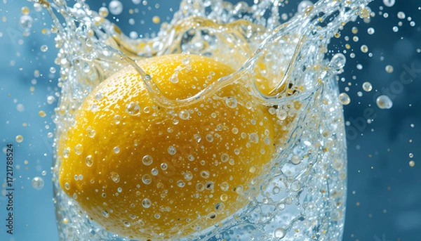 Fototapeta : Lemon Splash Soda – Refreshing Citrus Bubbles 4K