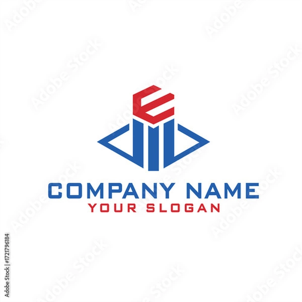 Obraz letter E for building or architecture logos