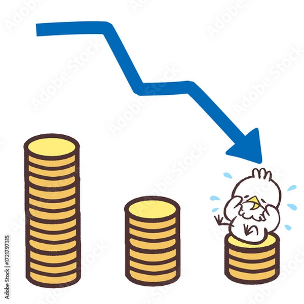 Obraz お金が減って困る白い鳥のラスト