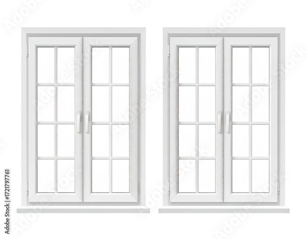 Obraz Two white double-hung windows (1)