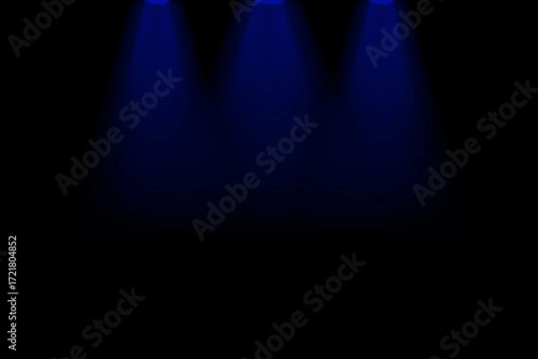 Fototapeta Blue spotlight is in the background of the stage. This high-resolution background will make your work look high-quality.