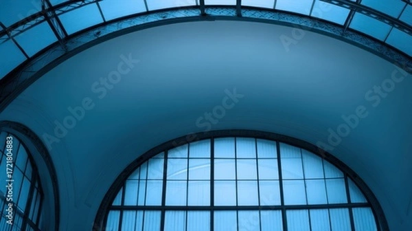 Fototapeta The Elegant Glass Ceiling Showcasing Modern Architectural Design and Light.