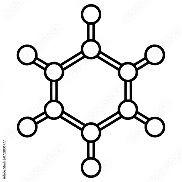 Obraz Scientific Molecule Outline Vector Illustration