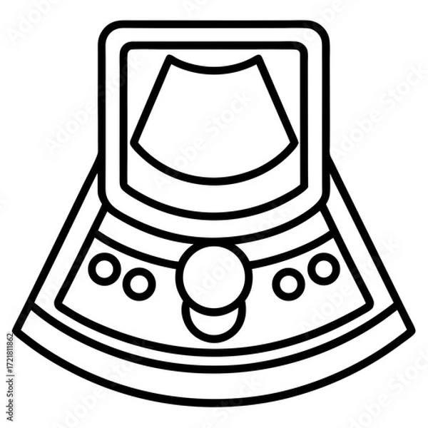 Obraz Sonogram Scan Symbol Outline Vector