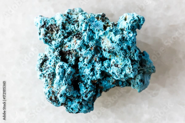 Obraz sample of rough shattuckite mineral on white