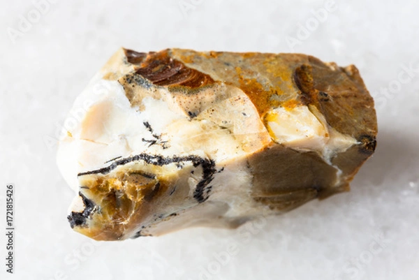Obraz sample of rough common opal mineral on white