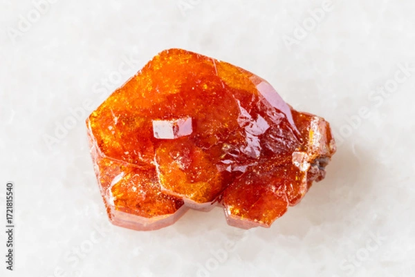 Obraz sample of raw vanadinite crystal on white marble