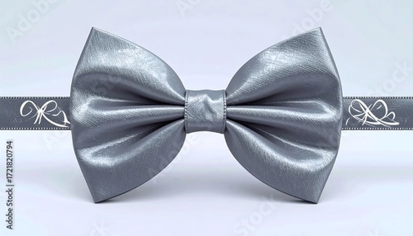 Obraz Elegant gray bow tie on ribbon