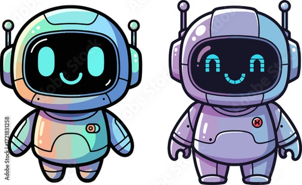 Obraz Futuristic Robot Character Vector Illustration