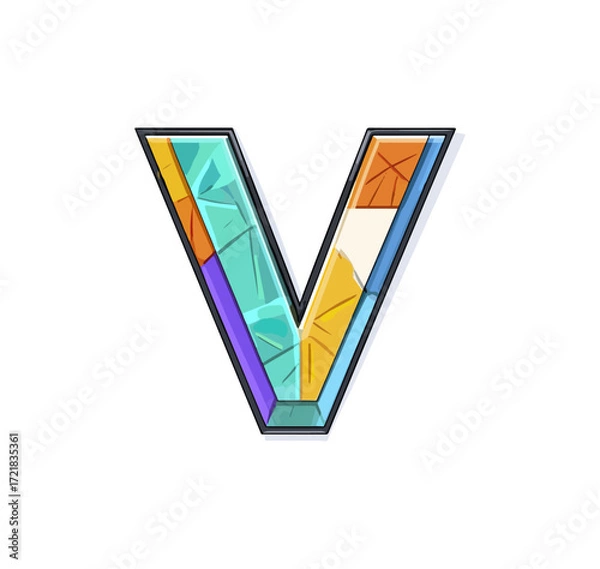 Obraz Colorful letter v design