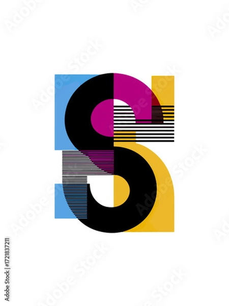 Obraz Colorful abstract geometric letter design