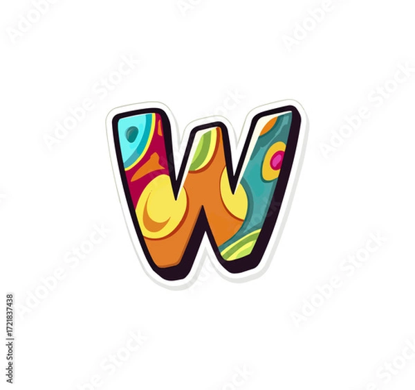 Obraz Colorful letter w design