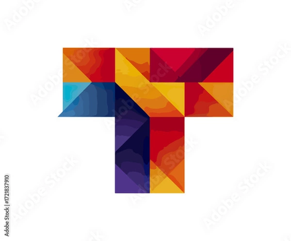 Obraz Colorful geometric letter t design