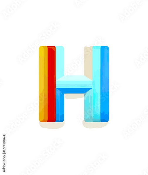 Obraz Colorful 3 d letter h