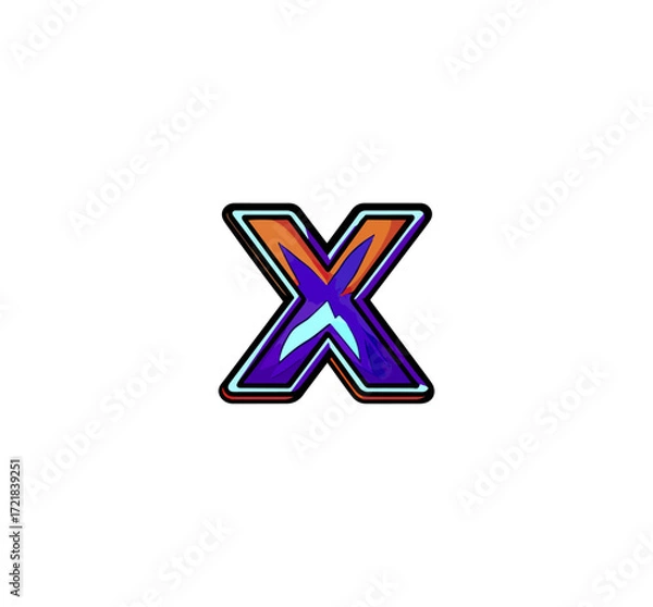 Obraz Colorful bold letter x