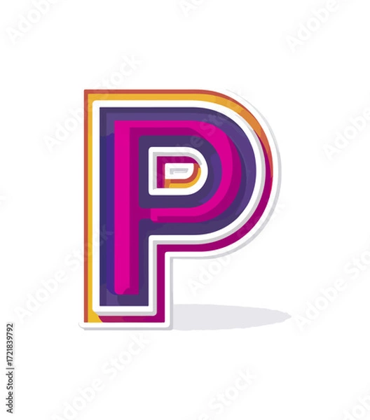 Obraz Colorful letter p graphic design