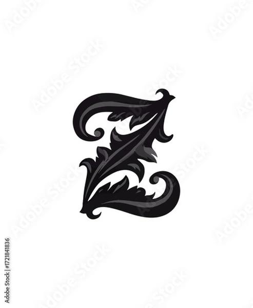 Obraz Ornate dark gray letter z design element