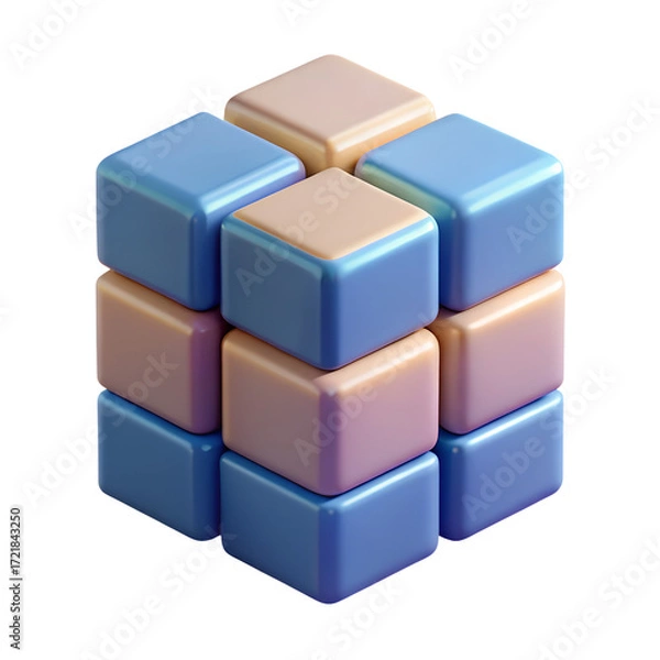 Fototapeta Voxel Cube 3D Icon