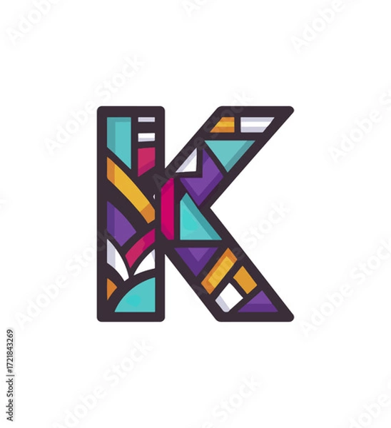 Fototapeta Colorful letter k design