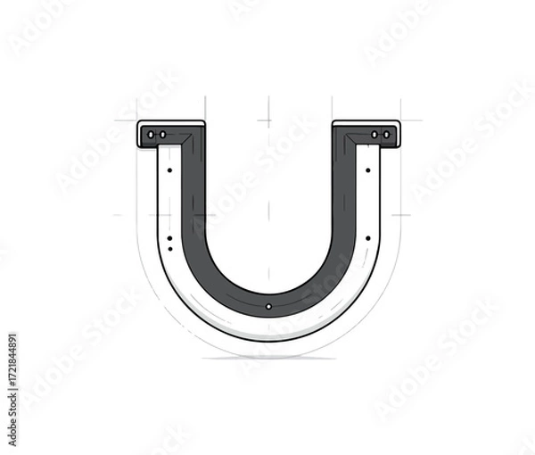 Fototapeta U letter design