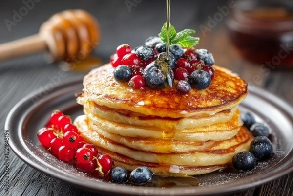 Obraz pancakes with berries