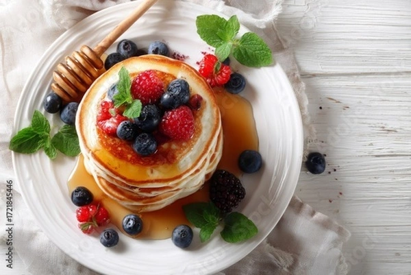 Obraz pancakes with berries