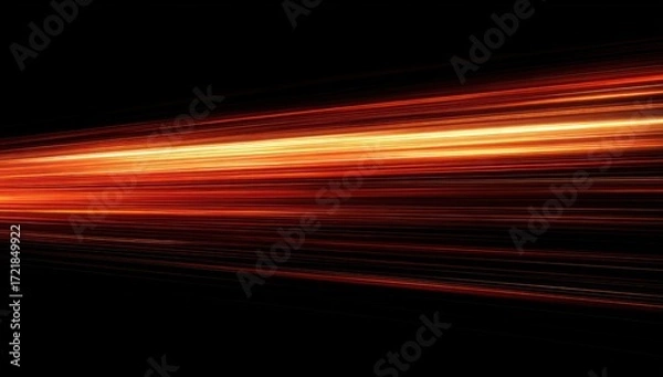 Obraz Dynamic streaks of fiery orange light against a black background create a powerful visual effect.