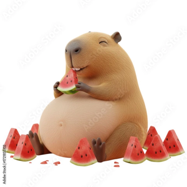 Obraz Playful capybara , capybara eating 