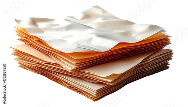 Obraz Stack of orange and white sheets