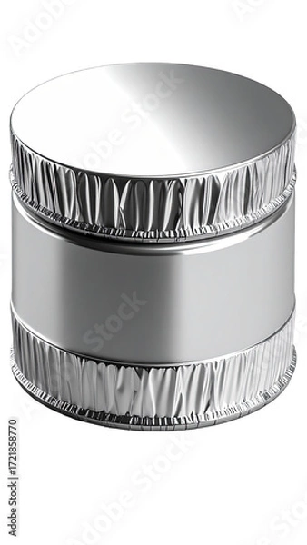 Obraz Silver cylindrical container with textured design