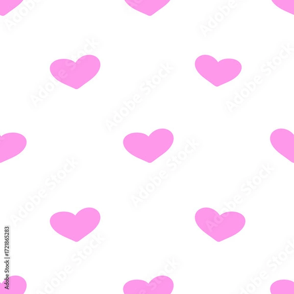 Fototapeta pink hearts background, simple pattern with pink hearts