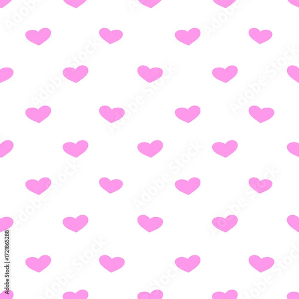 Obraz pink hearts background, simple pattern with pink flowers 