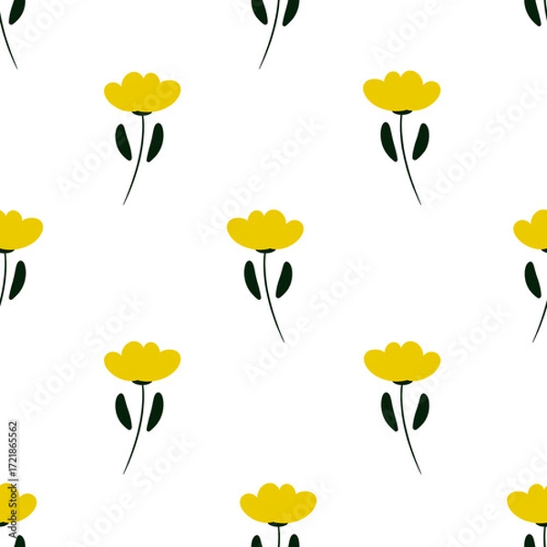Fototapeta seamless pattern with yellow flowers 