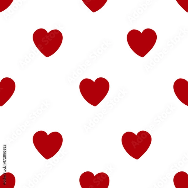 Fototapeta seamless pattern with red hearts 