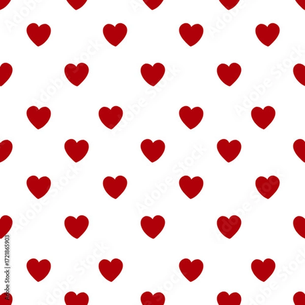 Fototapeta red hearts seamless pattern 