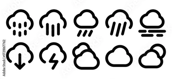 Fototapeta set of cloud icon, Isolated