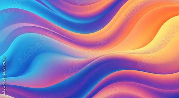 Fototapeta Abstract background featuring flowing waves of vibrant colors in a smooth gradient effect
