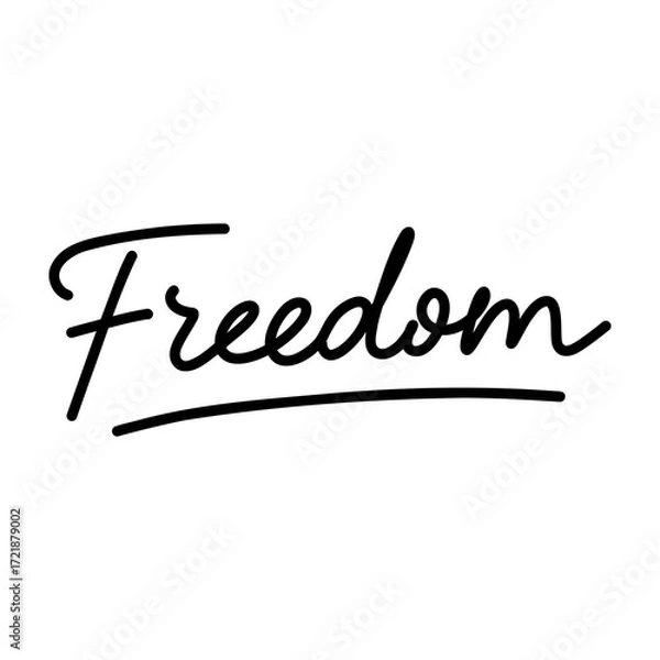 Obraz Vector signature with the word Freedom for logo, branding, greeting cards, and decoration