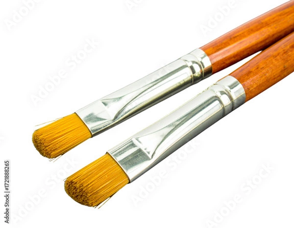 Obraz কColorElegant makeup brushes crossed on a b